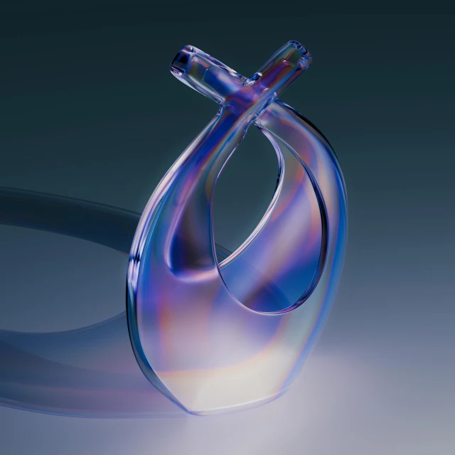 a close up image of a glass object with light in the background