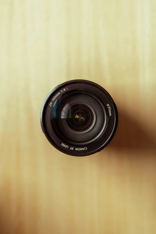 the top of a camera with the lens in focus