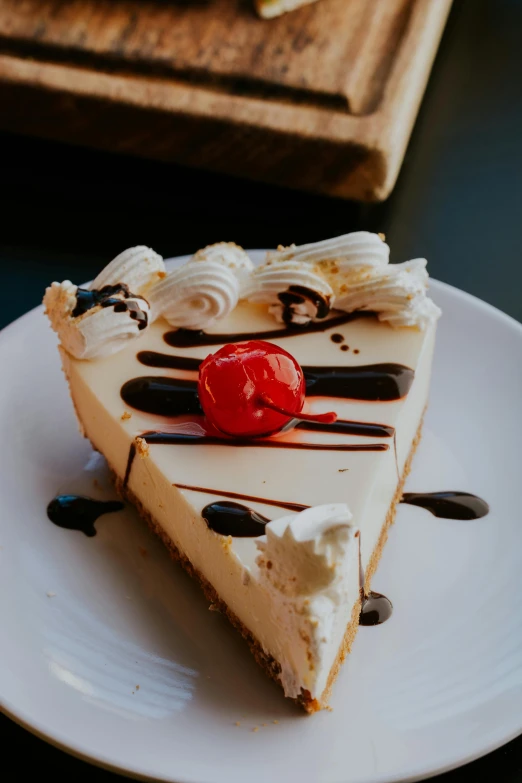 a very pretty cake sitting on a white plate