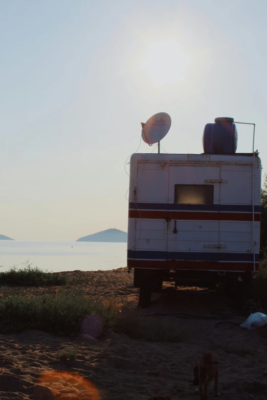 an image of the back side of an rv parked