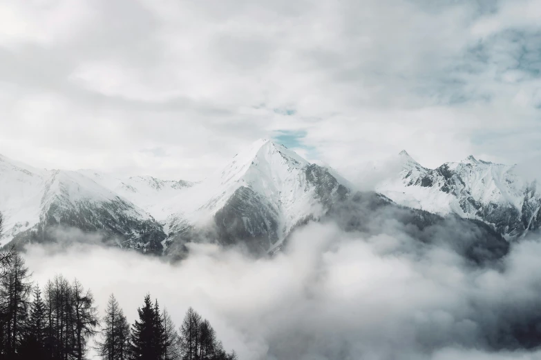 an image of the tops of mountains that look great