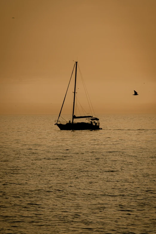 a sailboat out in the open sea