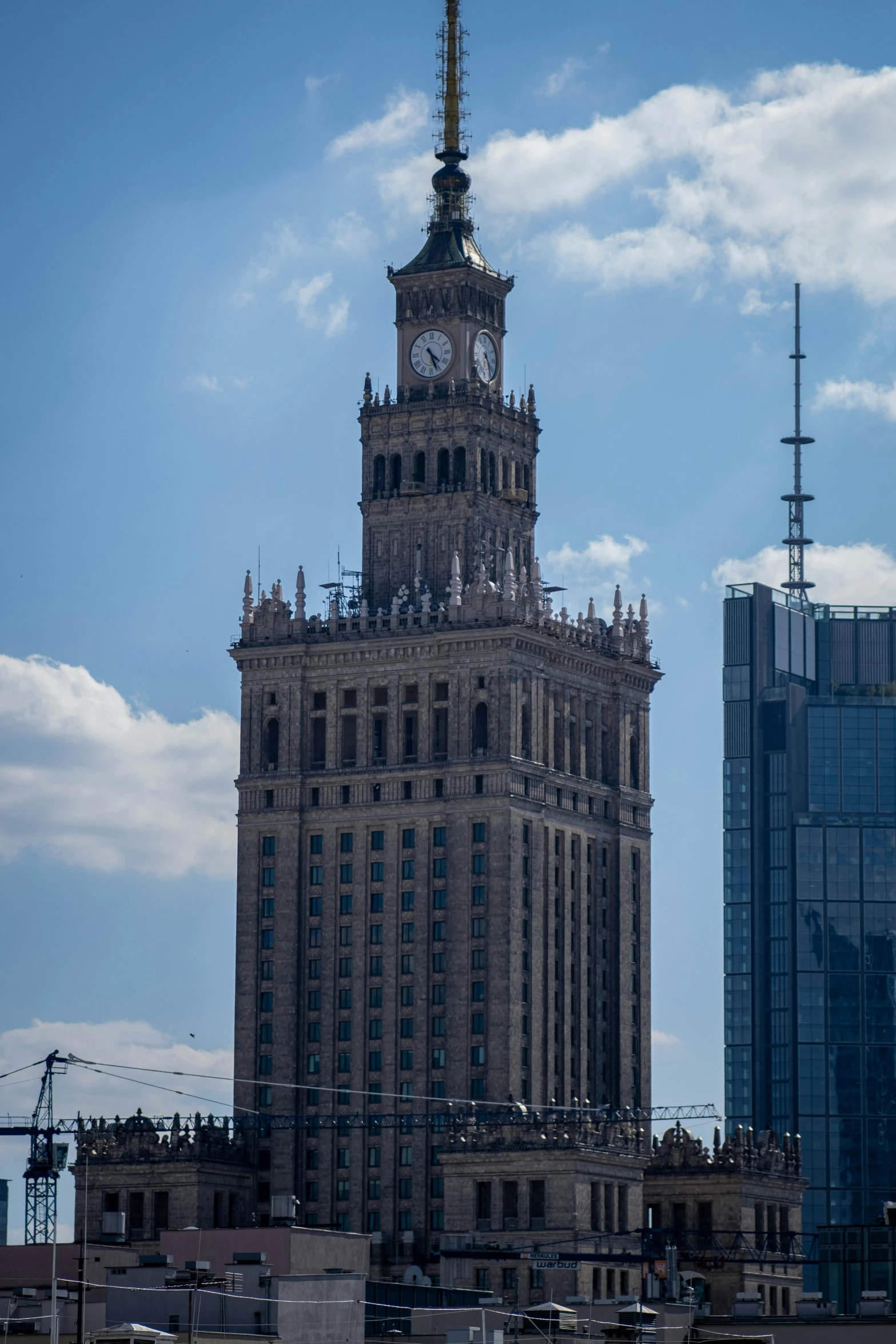 a very tall building with a clock at the top