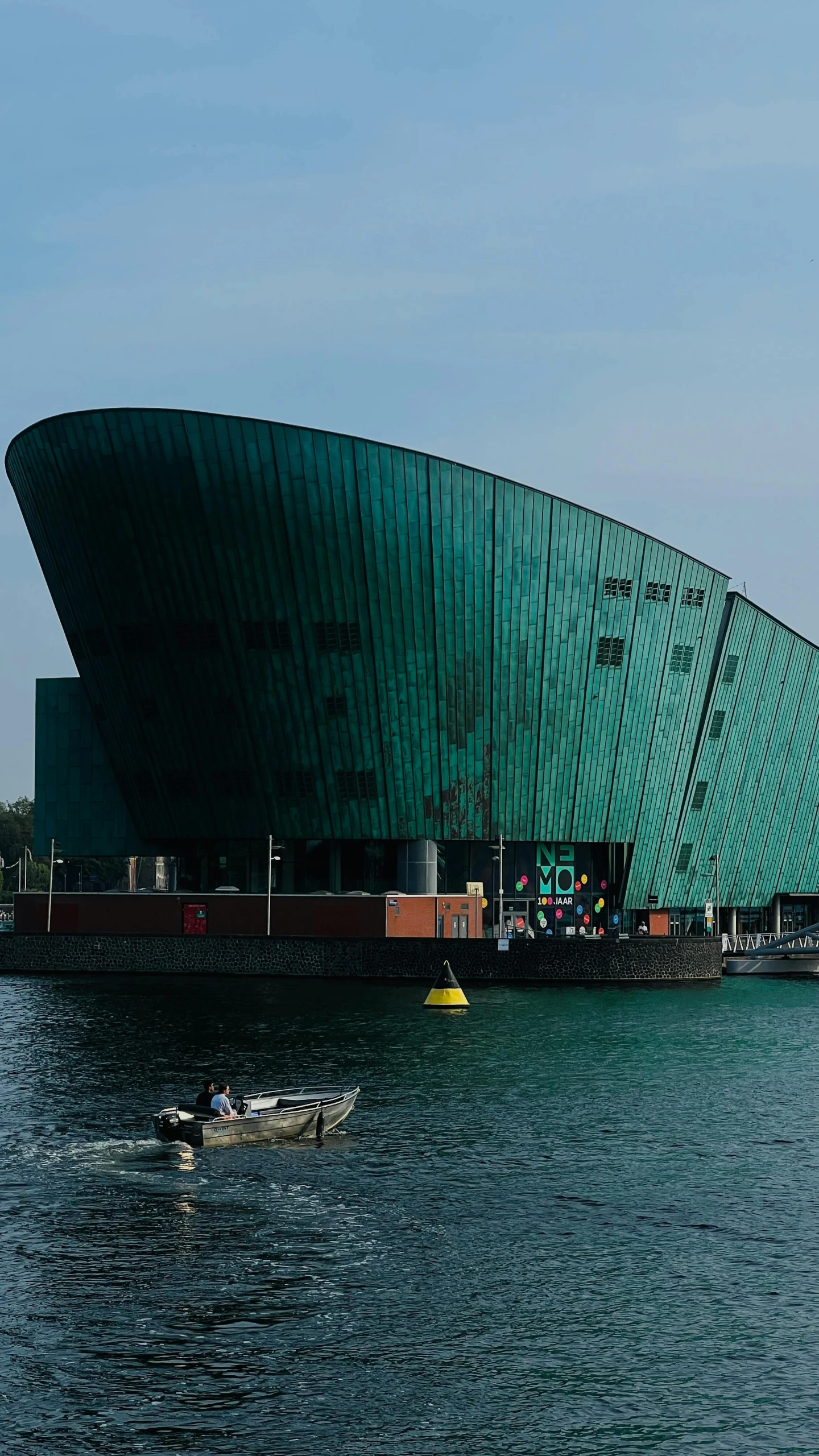 an object sitting on top of a body of water