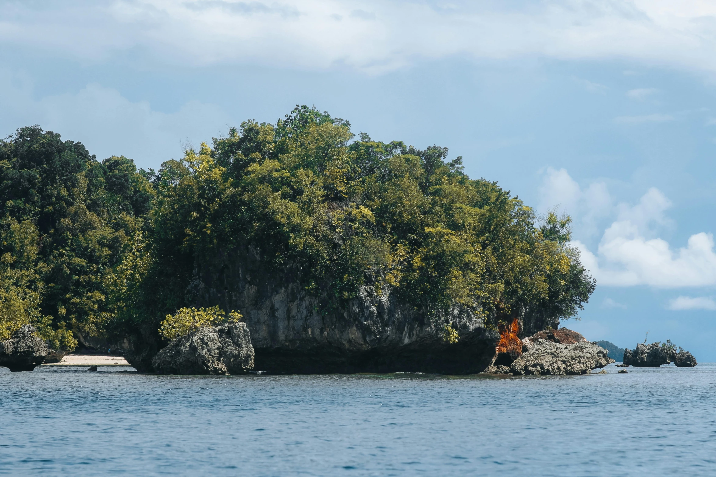 some very big small islands in the water