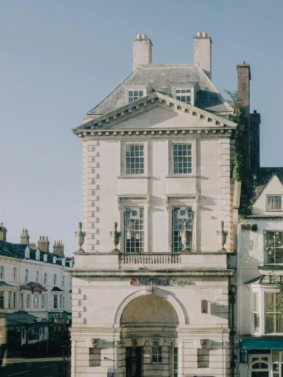 a large building with an ornate front door