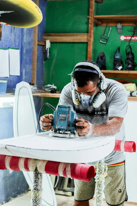 an image of a man working on a project