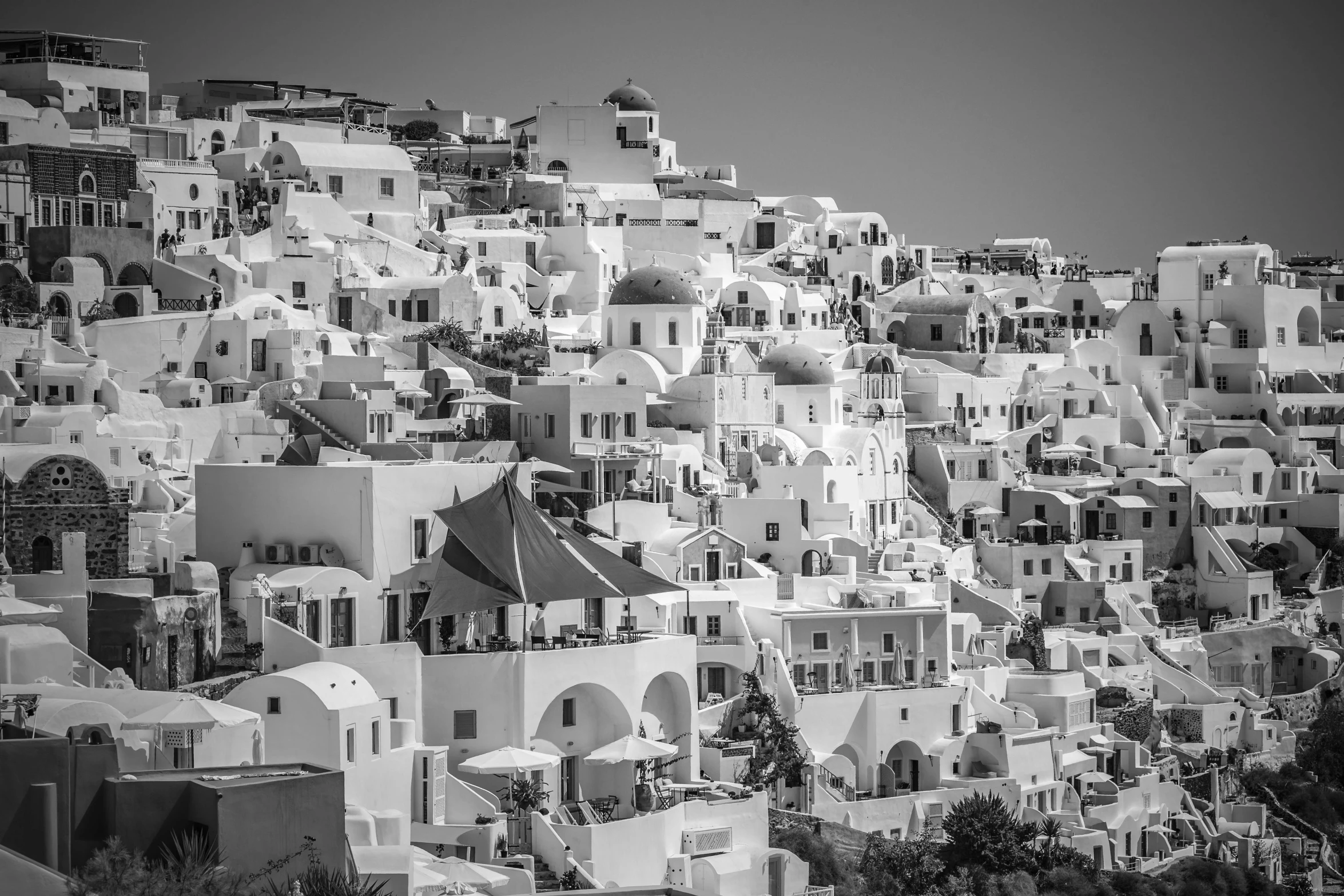 a hill that has several buildings on it