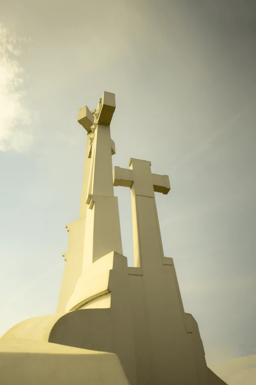 a building with crosses built into the top