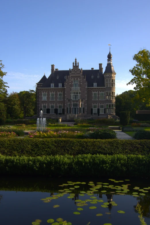 a big house in a small pond in the park