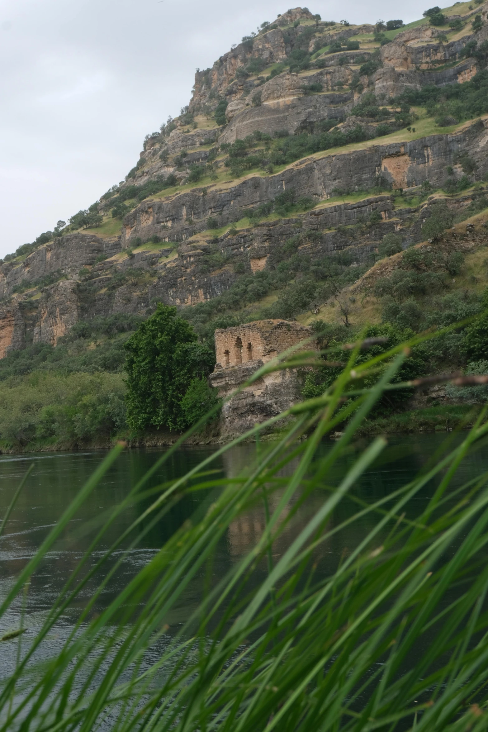 mountains and river landscape near the side of a mountain