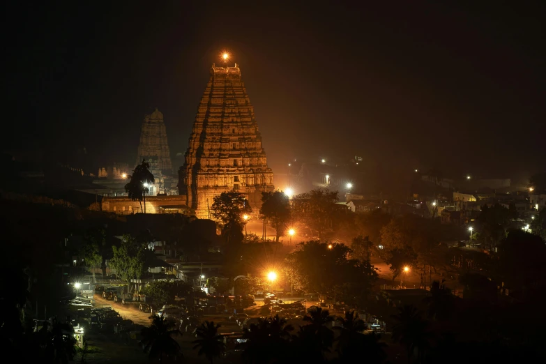 the temple has several lights on top of it