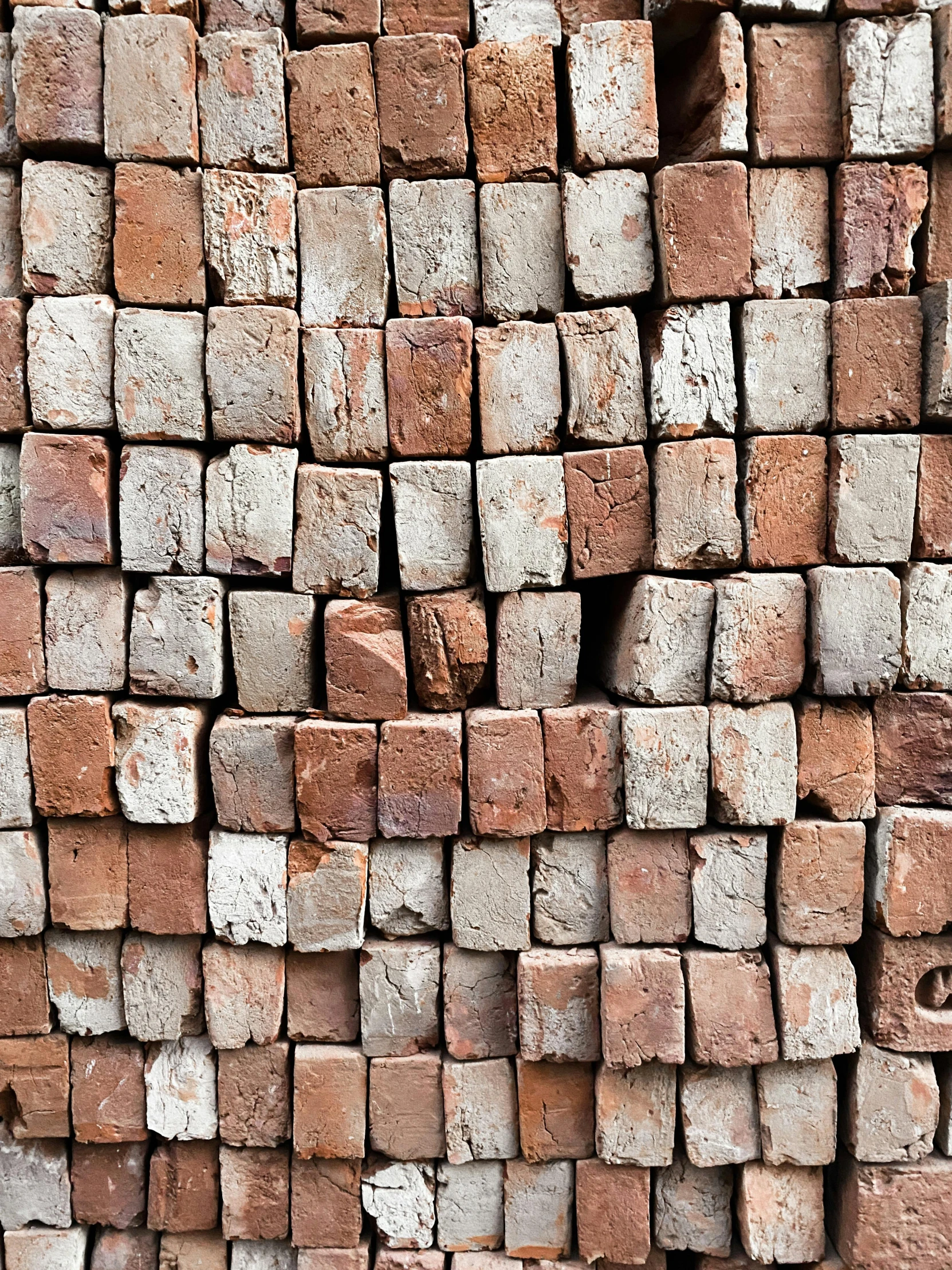 a bunch of bricks stacked in a pile