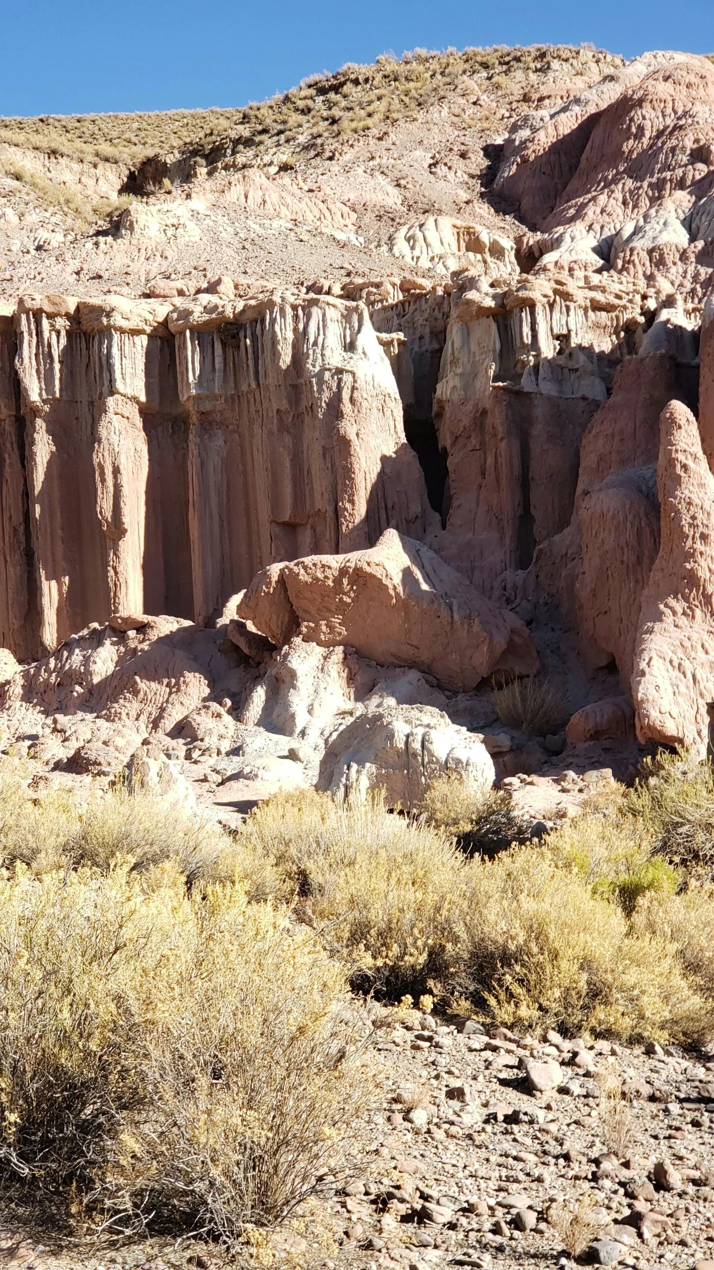 some very tall and pretty rocks in a desert