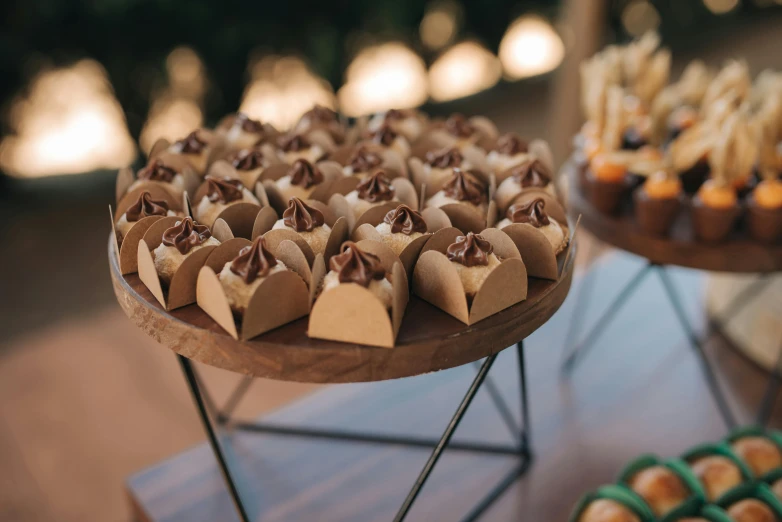 a table with some different desserts on it