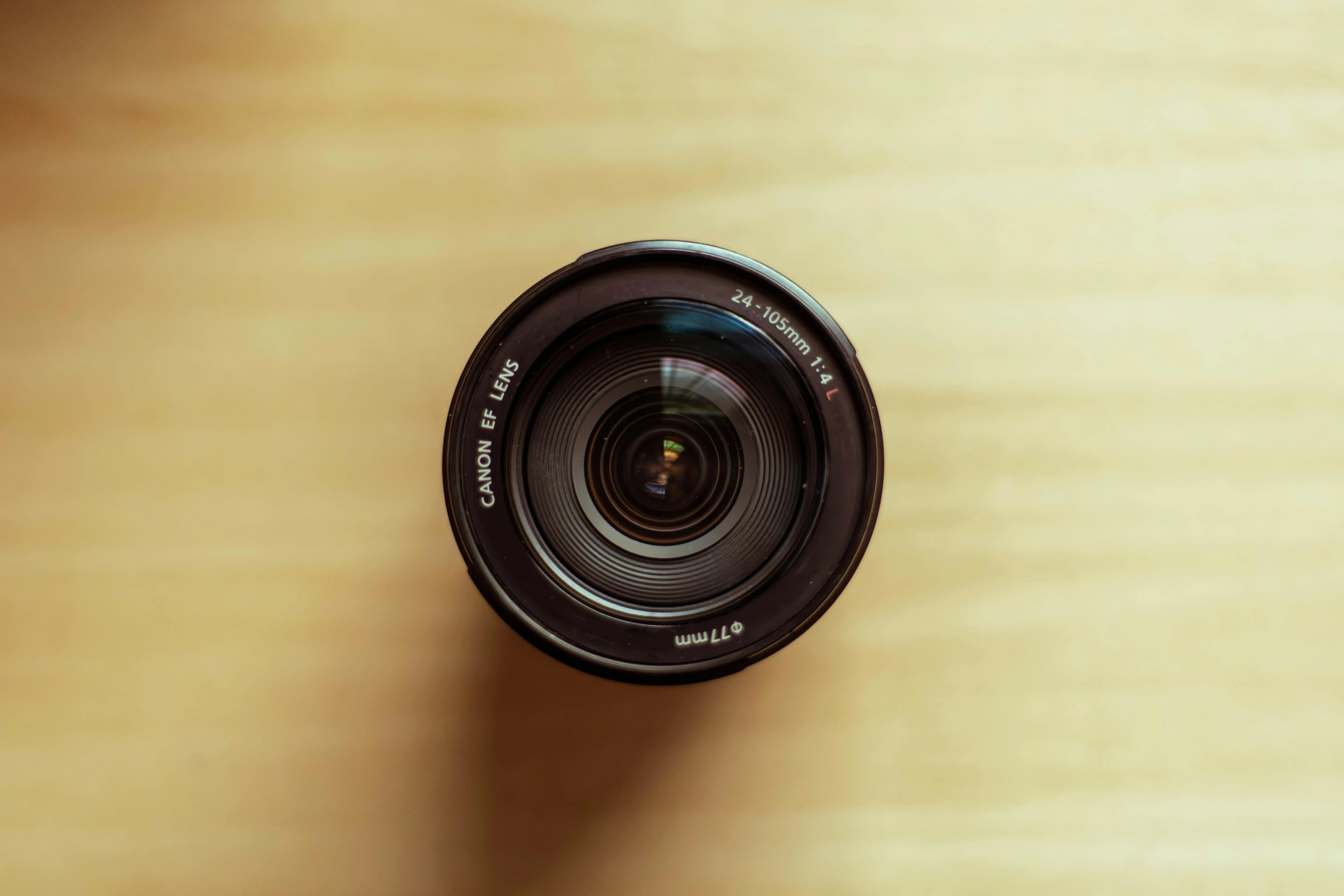 a closeup view of a lens on top of a table