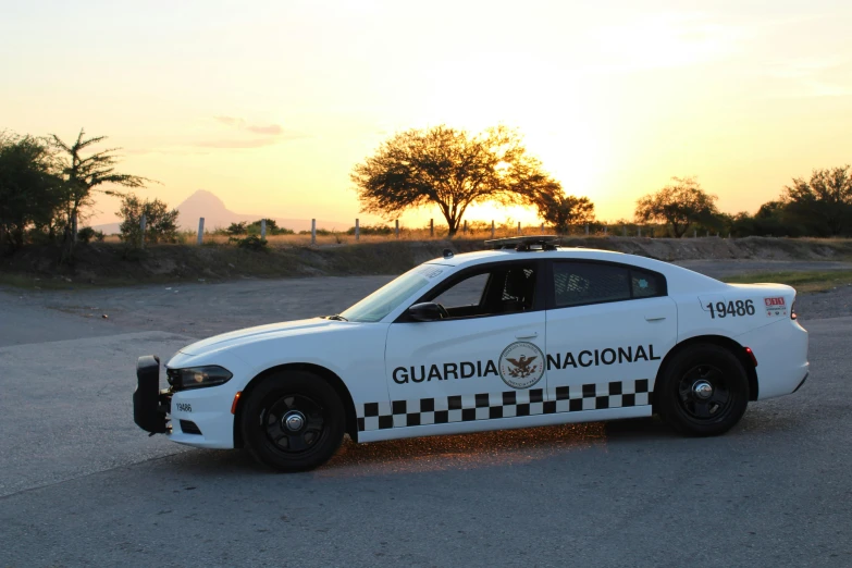 a police car parked in a parking lot