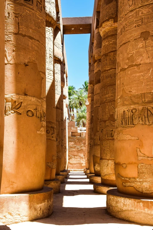 the interior view of the large stone pillar