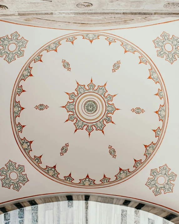 a decorative ceiling in an old building