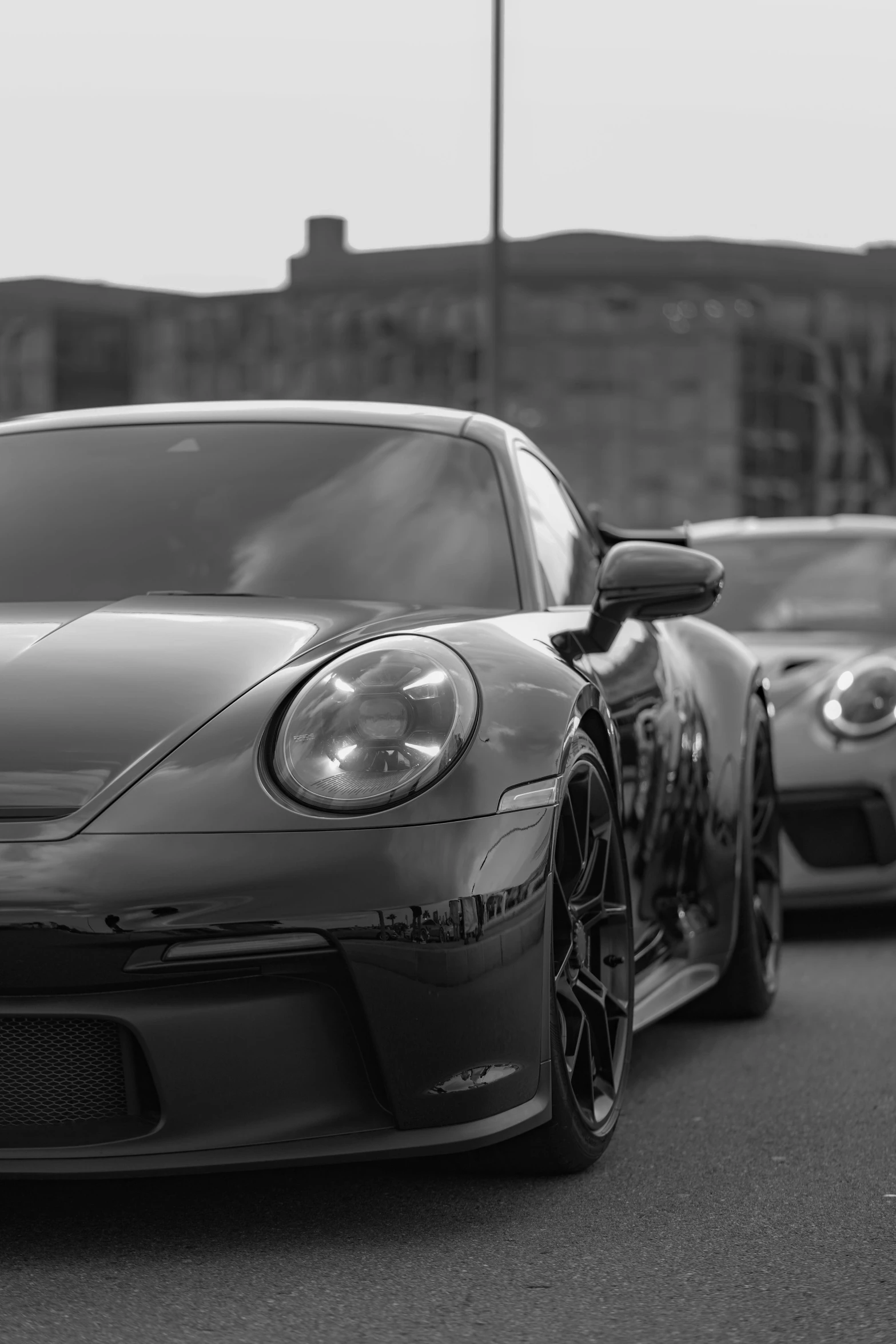 the front of a porsche car is shown