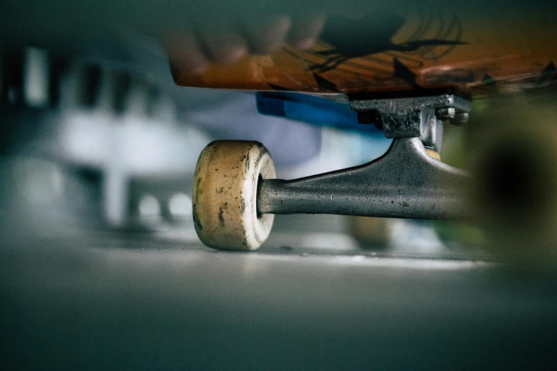 the skateboard with two wheels on top of it