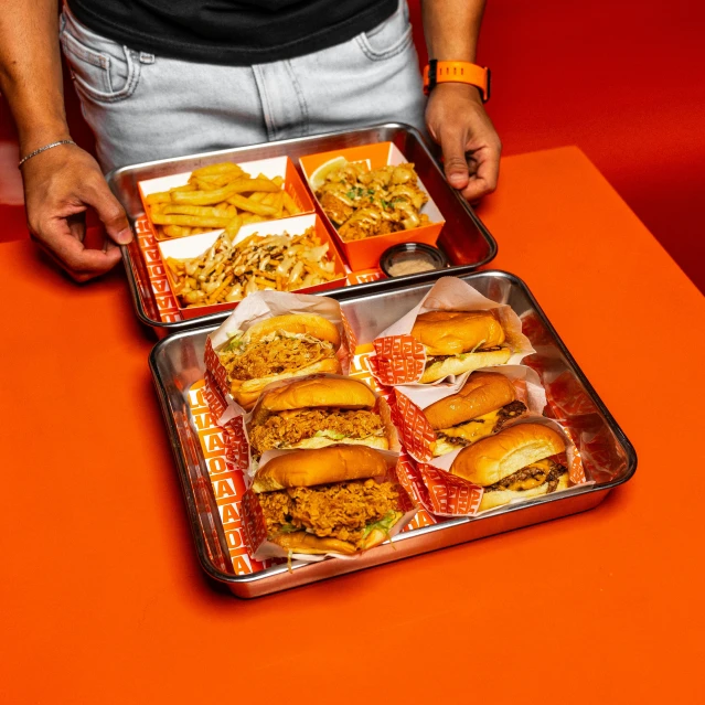 trays of different types of food and their contents