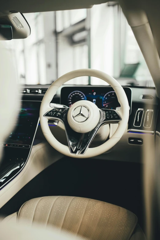 a po of the inside of a mercedes car