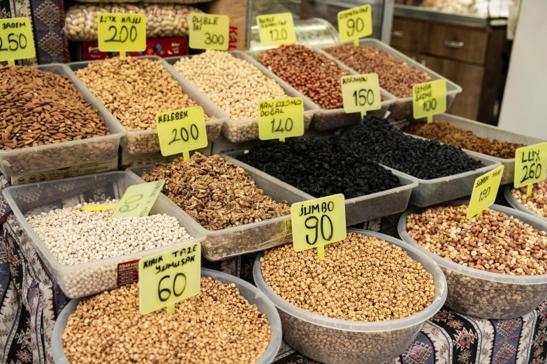 containers full of different foods that are for sale