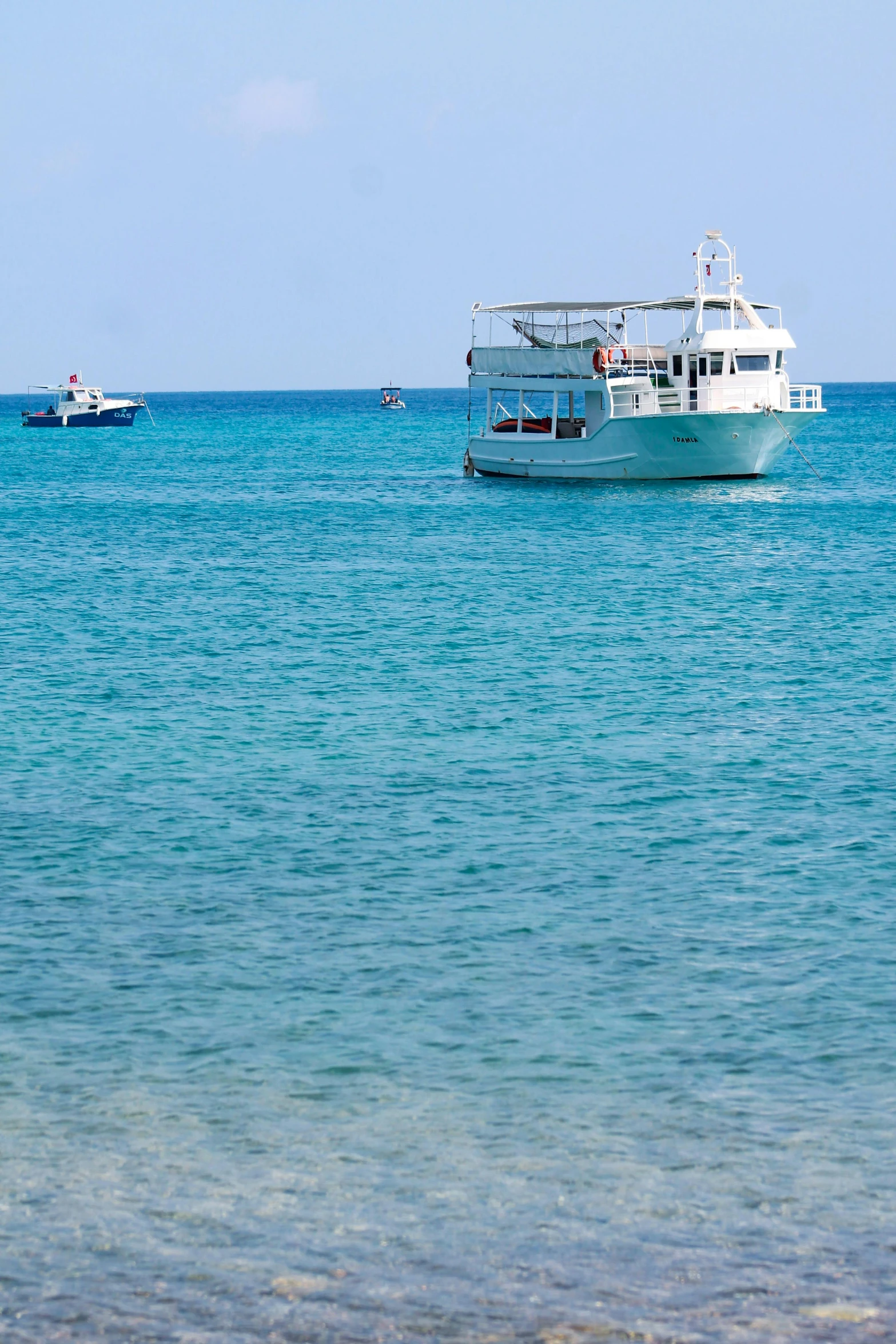 a couple of large boats that are in the water