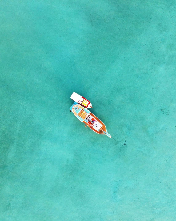 aerial po of two small boats on blue water