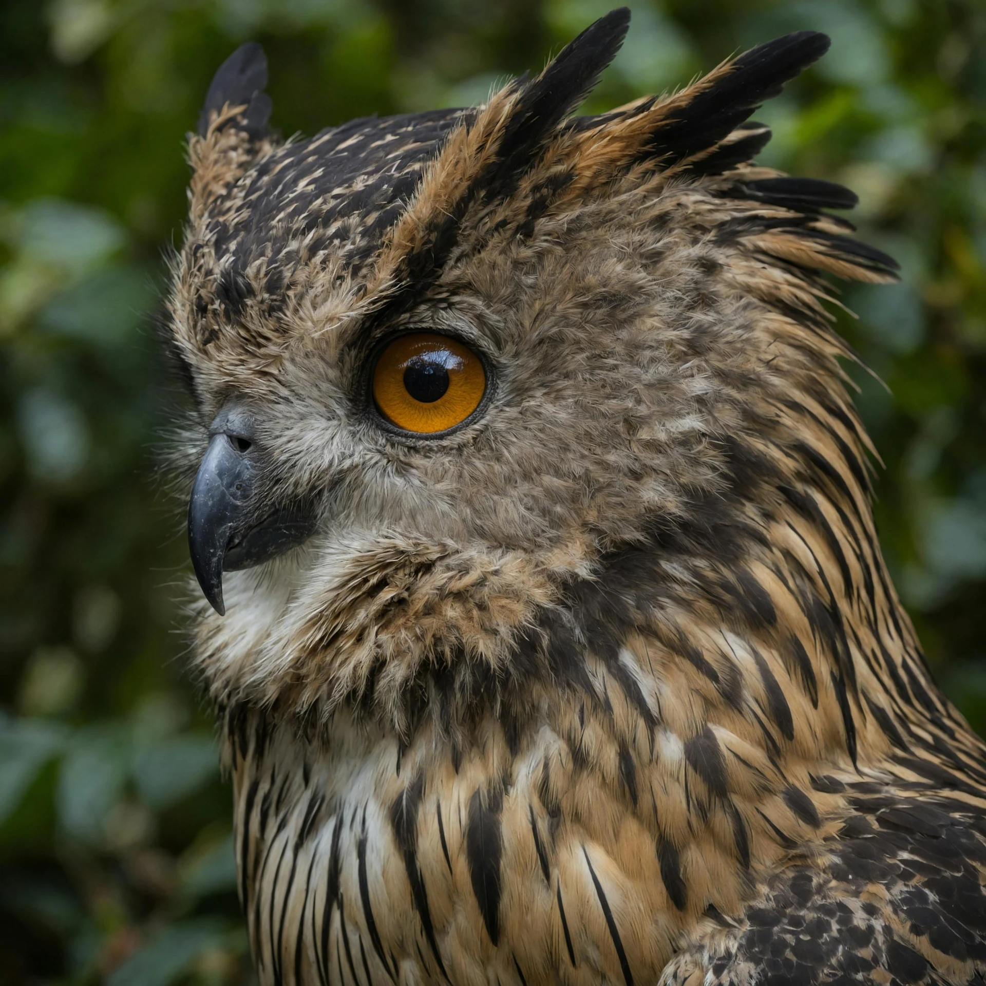 a close up po of an owl with large eyes