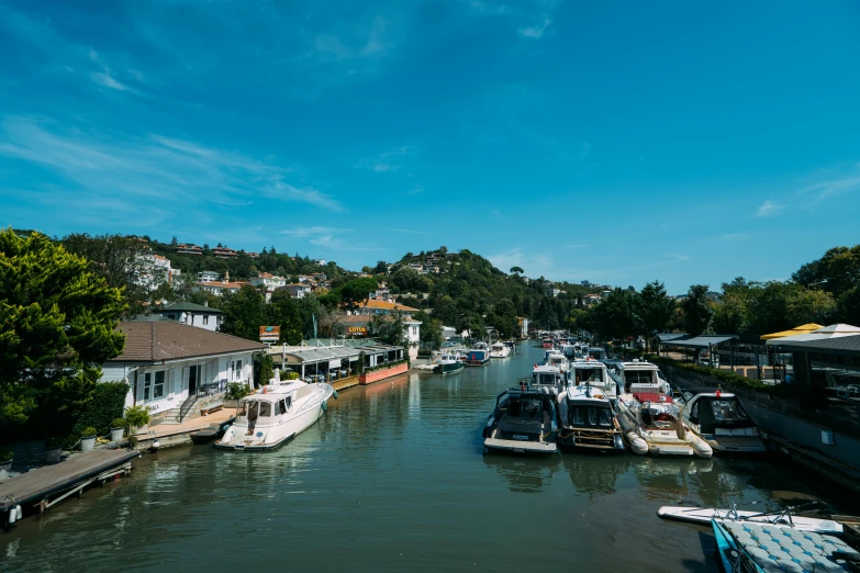 a waterway in the middle of an outdoor city