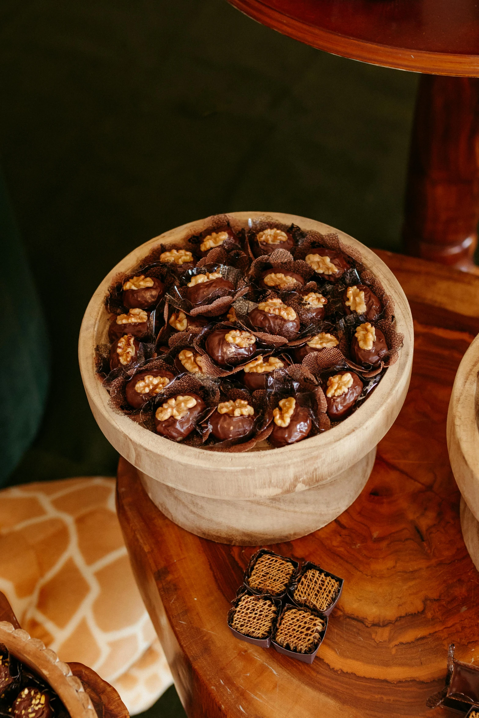 close up of a pot of nutritious food in a wood plate