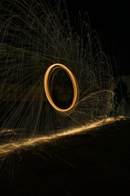 this is a person making a big, circular light show