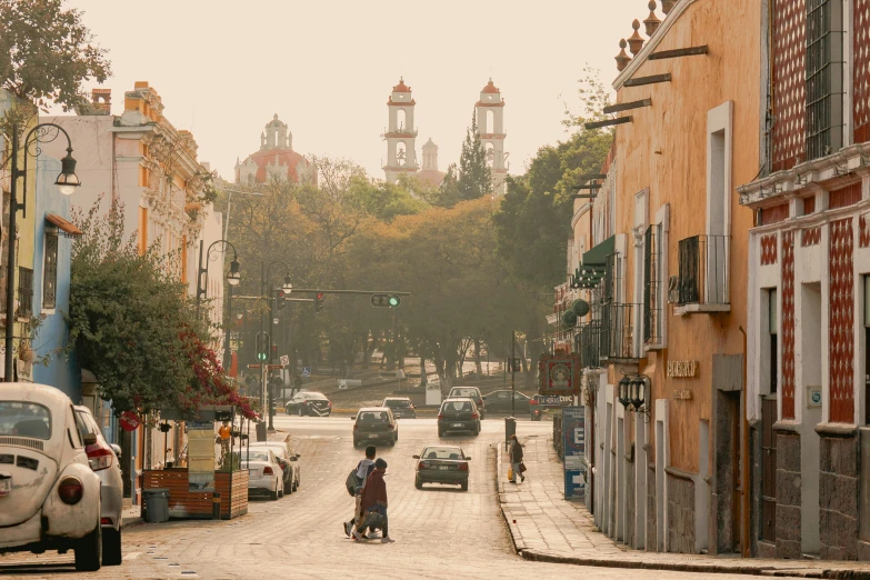 a person rides a bike on a city street