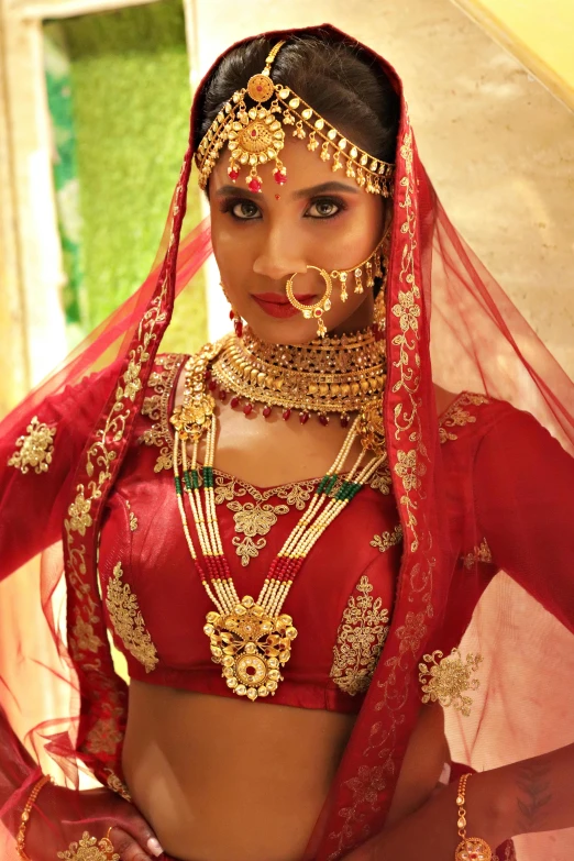 a model poses wearing the traditional garb from india