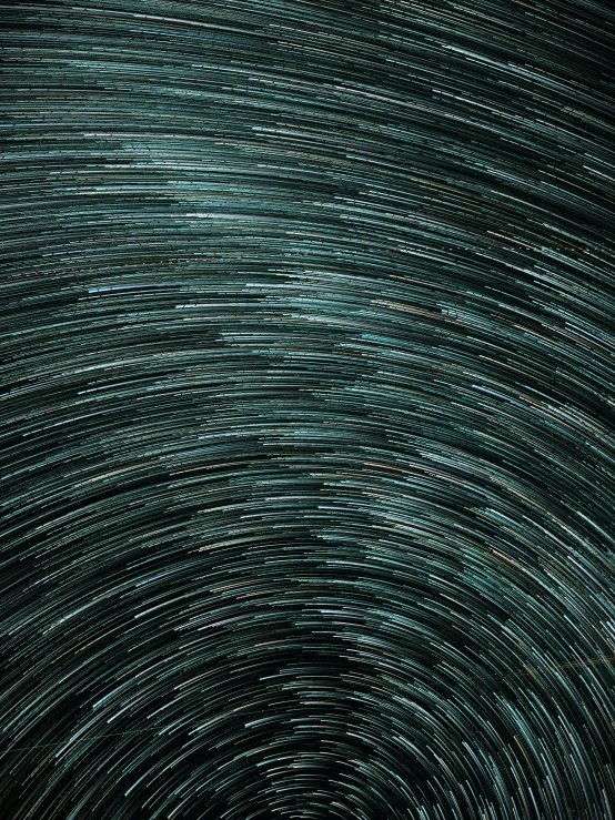 star trails are visible from the space outside