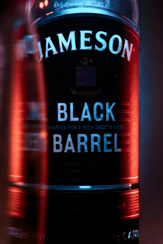 a bottle of jameson black barrel alcohol