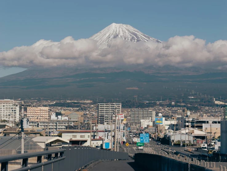 a mountain with some clouds above it