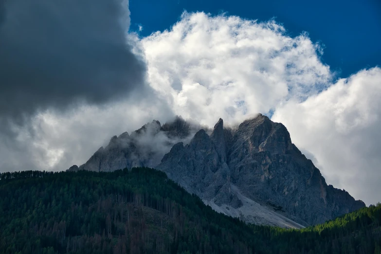 the view of the top of a large mountain