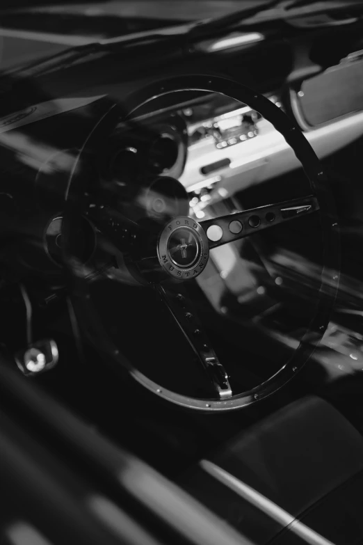 the dashboard in an old time car is clean