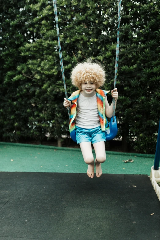 a  swinging on the back swing