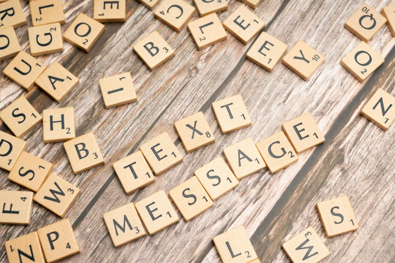 a set of scrabble tiles spelling words spelling messages