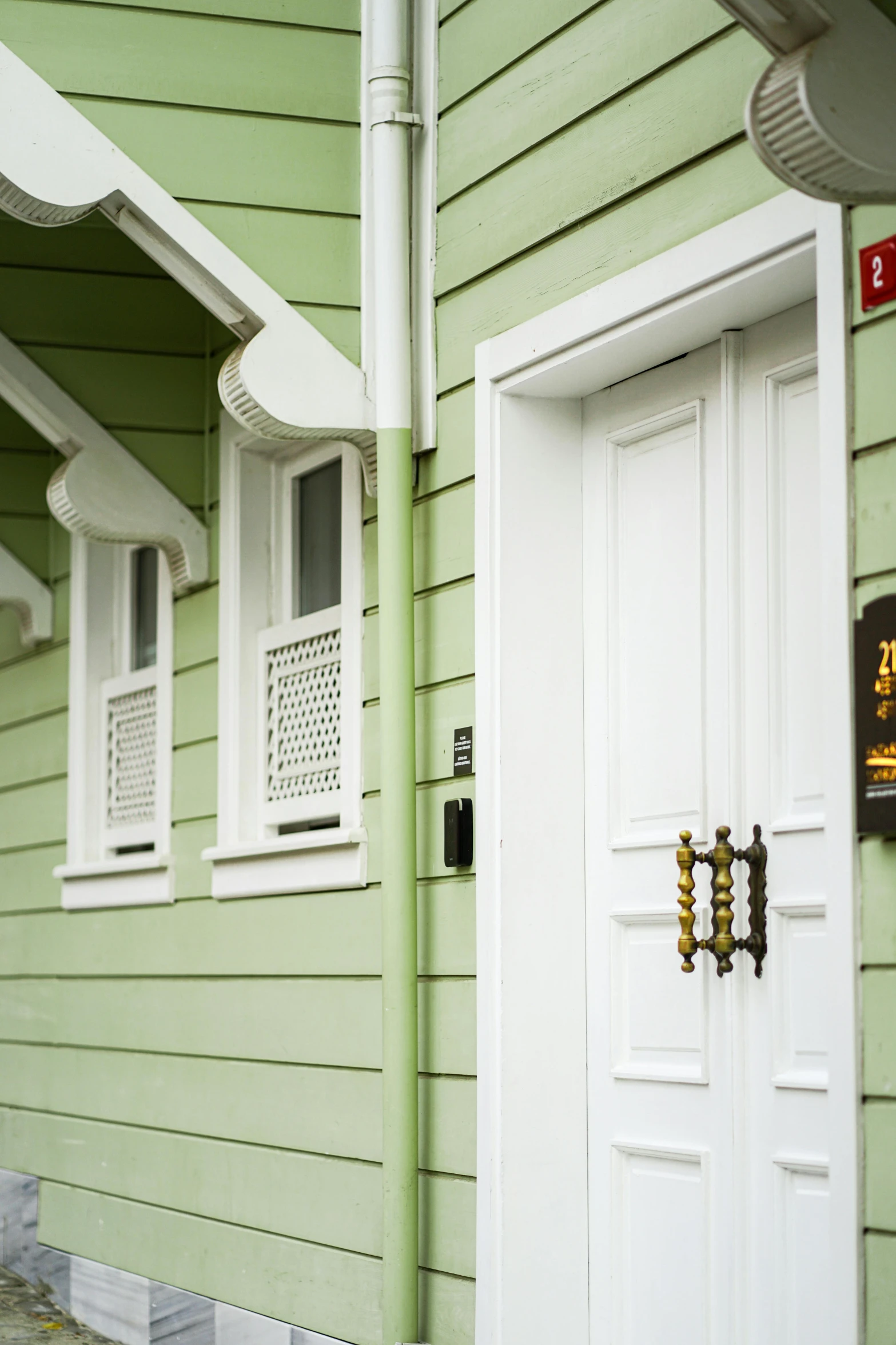 this is an image of a house with two doors