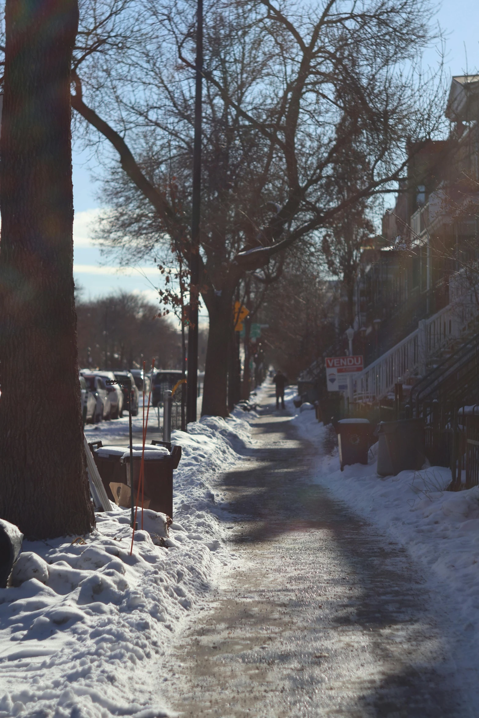 a street that is covered with a lot of snow