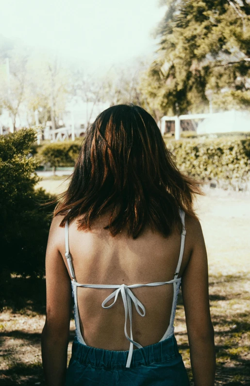 a woman with her back to the camera