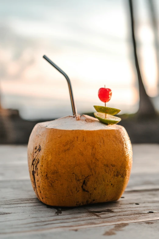 a little flower sits on a half - eaten banana