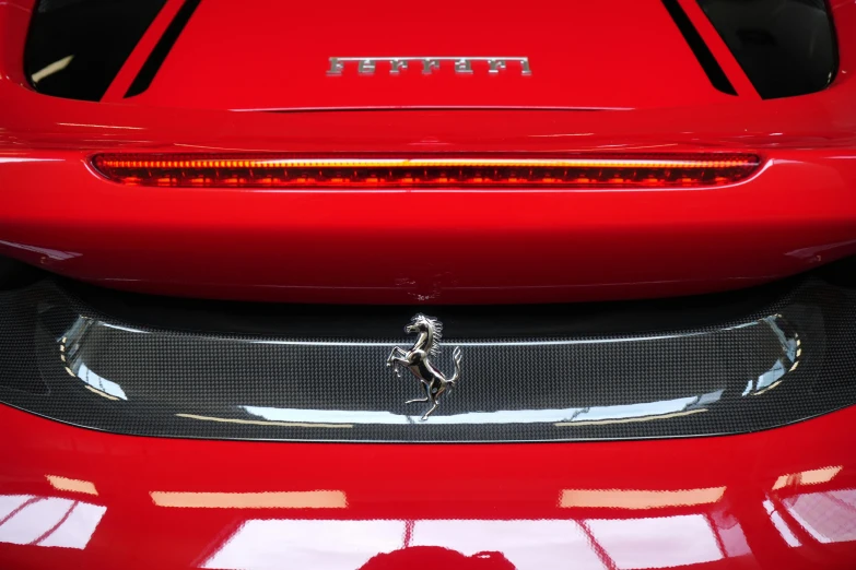 a close up of the rear end of a sports car