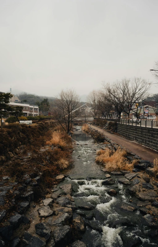 the river runs through this narrow road