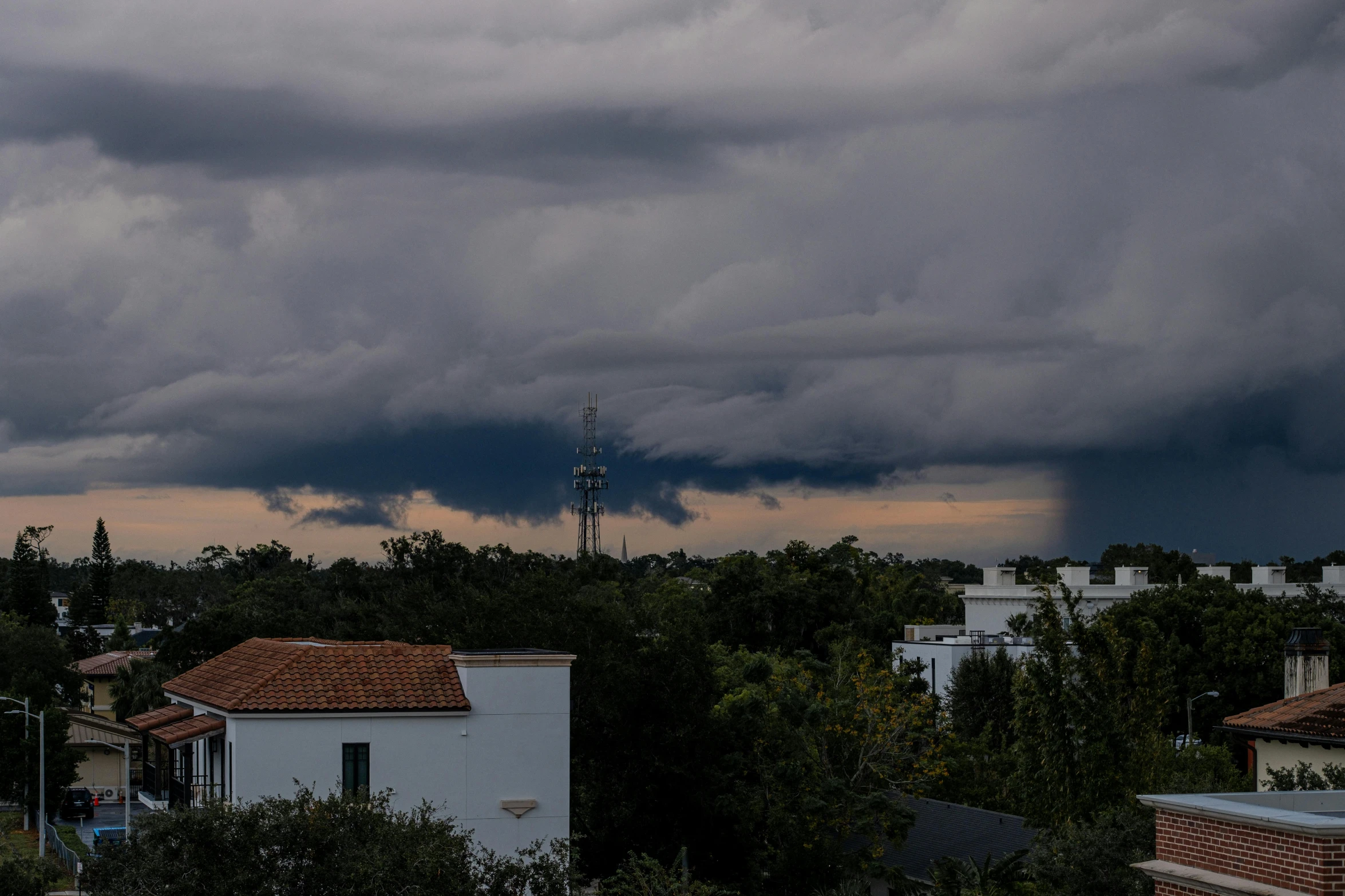 a lot of dark clouds in the distance